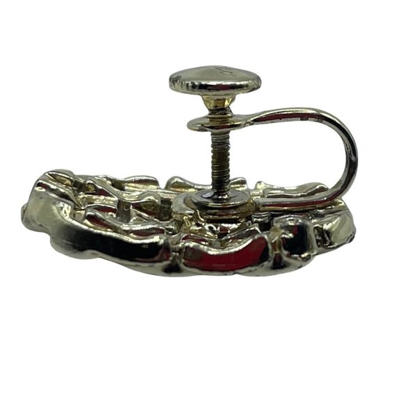 VINTAGE Coro Jewelry Screw Back Earrings Clip On Gold Tone Waffle - Picture 5 of 5